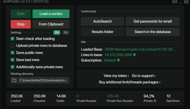 250K Money/Crypto Base Private